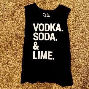 Chaser Vodka soda & lime tank top.